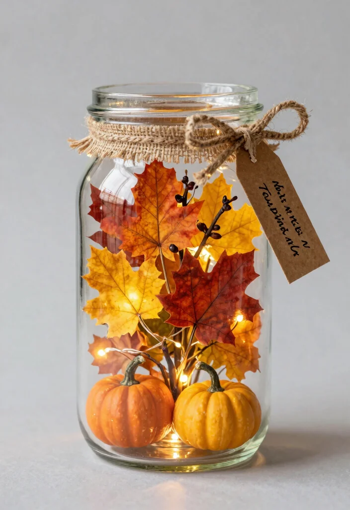 9 Fall Shadow Box Ideas for Cozy Seasonal Displays - 6. Autumn in a Jar 1