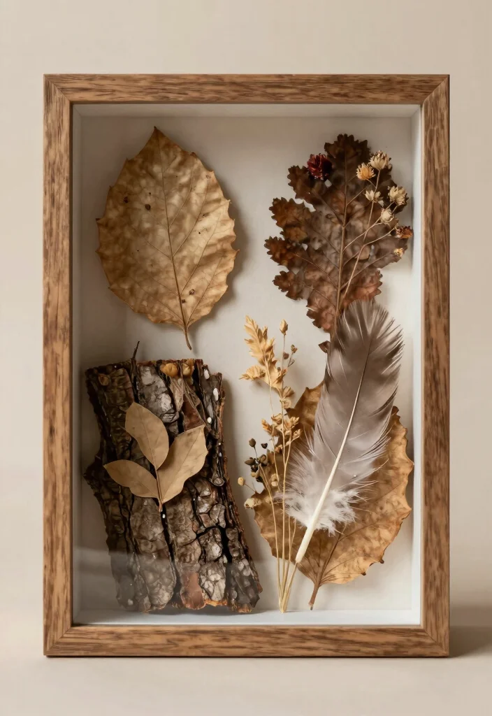 9 Fall Shadow Box Ideas for Cozy Seasonal Displays - 8. Nature's Textures 1