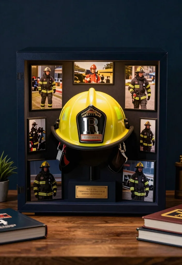 9 Firefighter Shadow Box Ideas: Meaningful Keepsake Decor - 1. The Classic Helmet Display 1