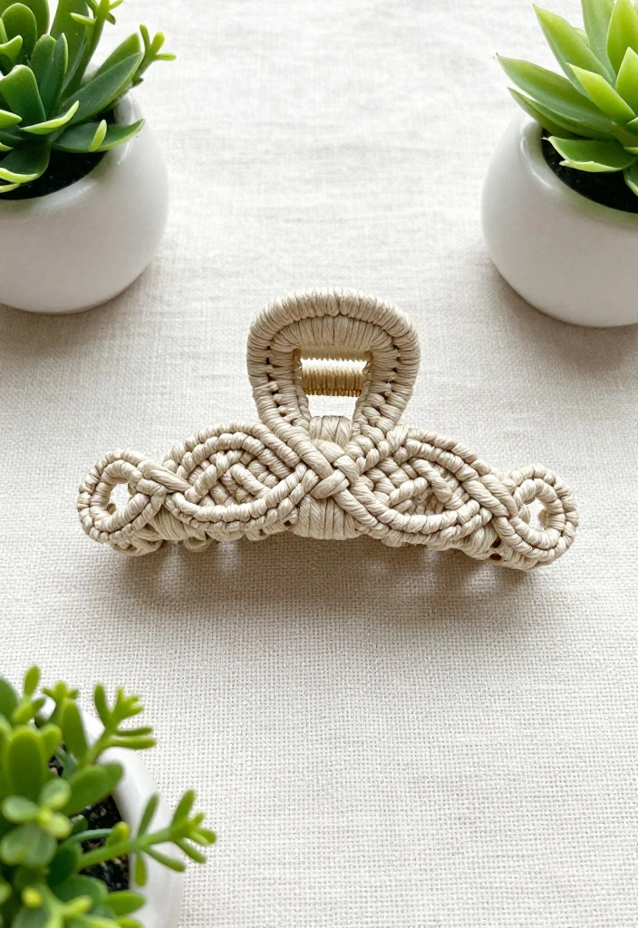 9 Hair Clip Decoration Ideas: Cute Handmade Accessories - 4. Macrame Hair Clips 1