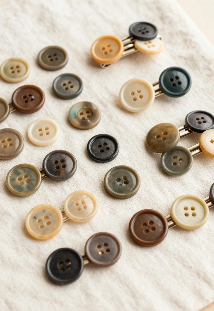 9 Hair Clip Decoration Ideas: Cute Handmade Accessories - 5. Vintage Button Hair Clips 1