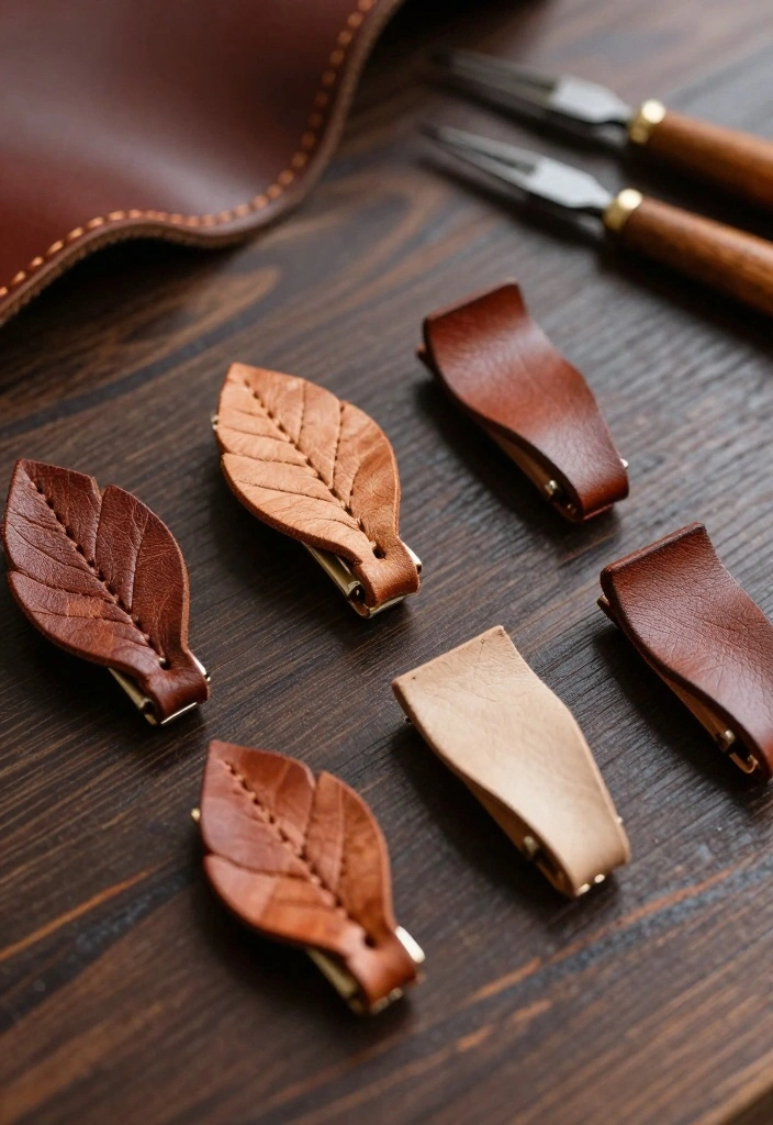 9 Hair Clip Decoration Ideas: Cute Handmade Accessories - 7. Leather Hair Clips 1