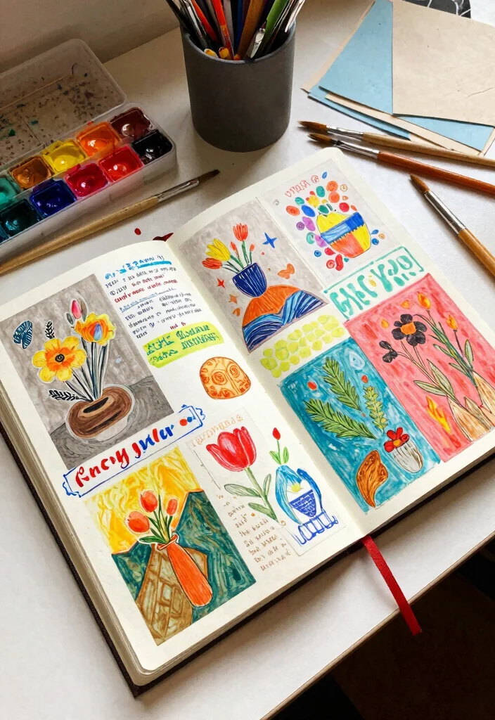 9 Journal Ideas Bucket List to Track Dreams Creatively - 7. Art Journaling: Express Your Inner Artist 1