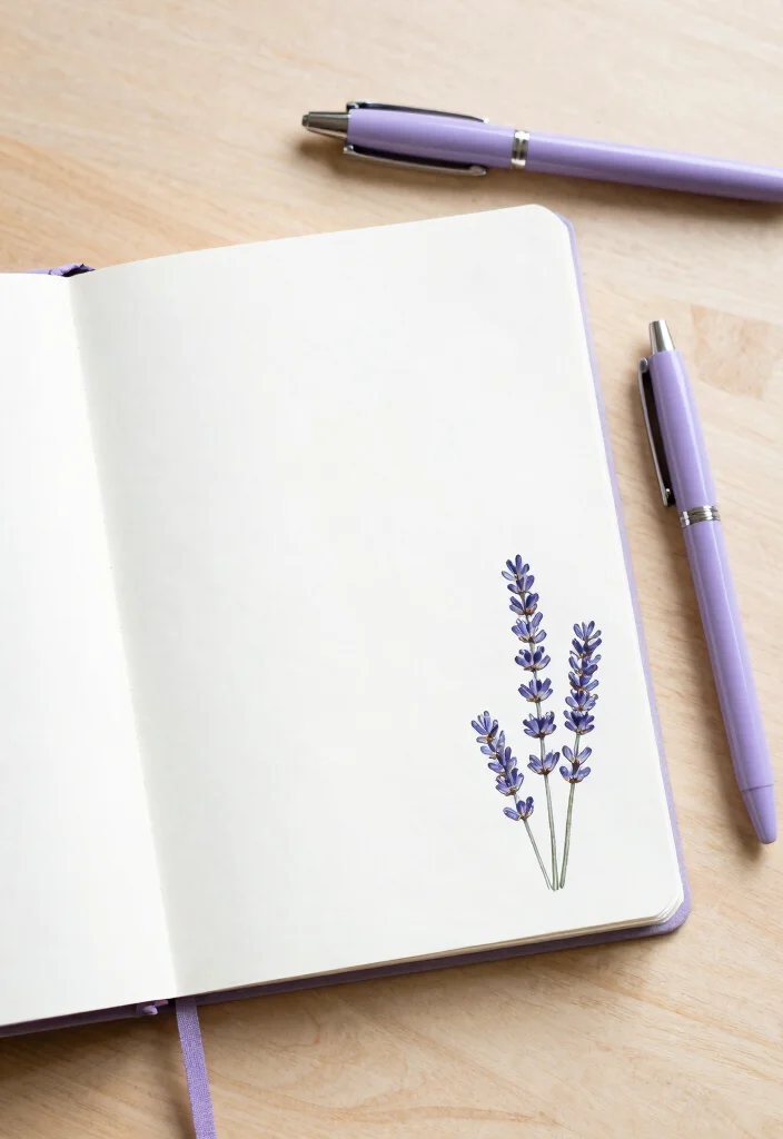 9 Lavender Journal Ideas: Calm and Relaxing Aesthetic - 7. Minimalist Lavender Designs 1