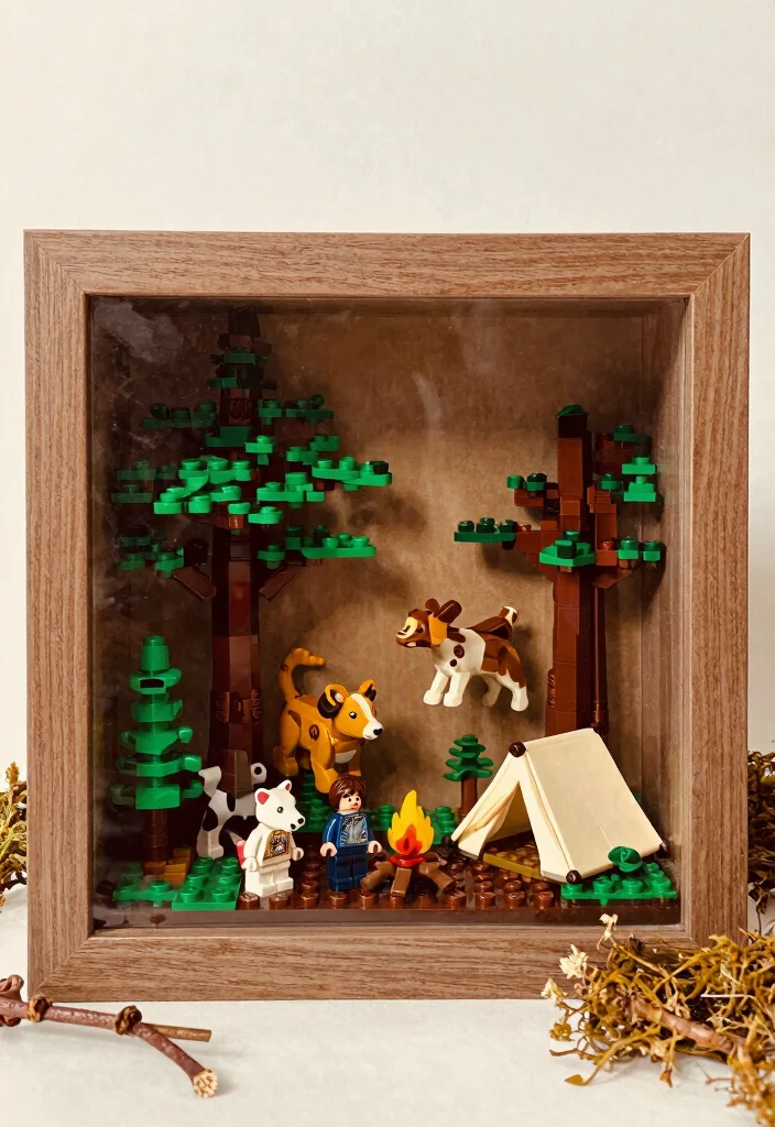 9 Lego Shadow Box Ideas Creative Display for Collectors 5 9 Lego Shadow Box Ideas Creative Display for Collectors - 5. Nature’s Playground: Lego Forest Scene 1