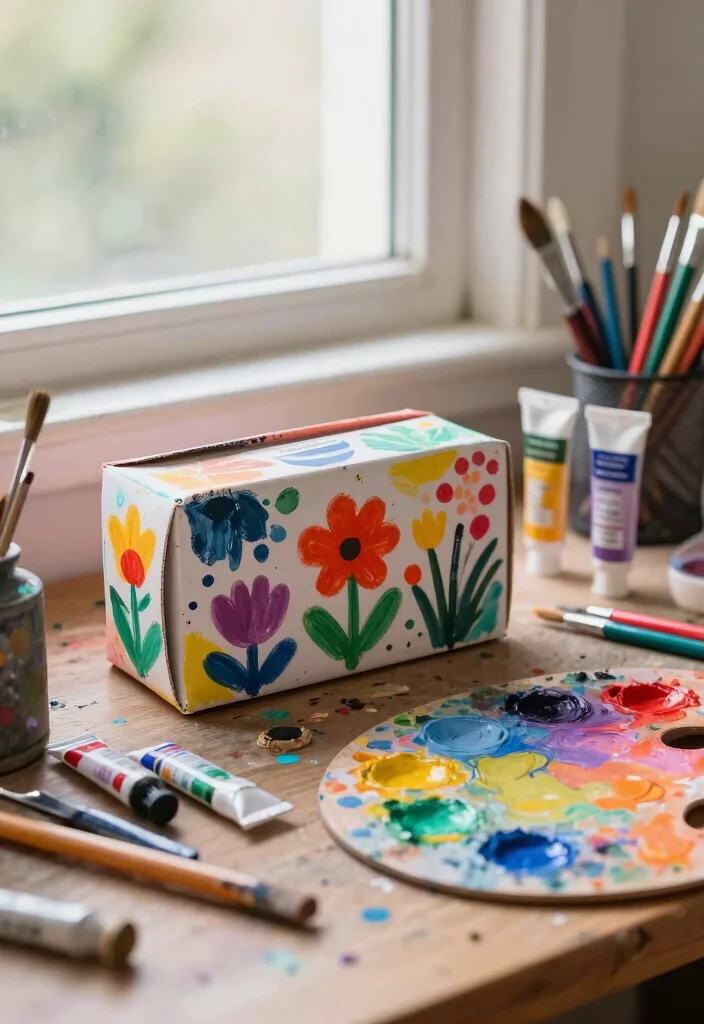9 Pencil Box Decoration Ideas Easy School DIY Crafts - 2. Painted Petals 1