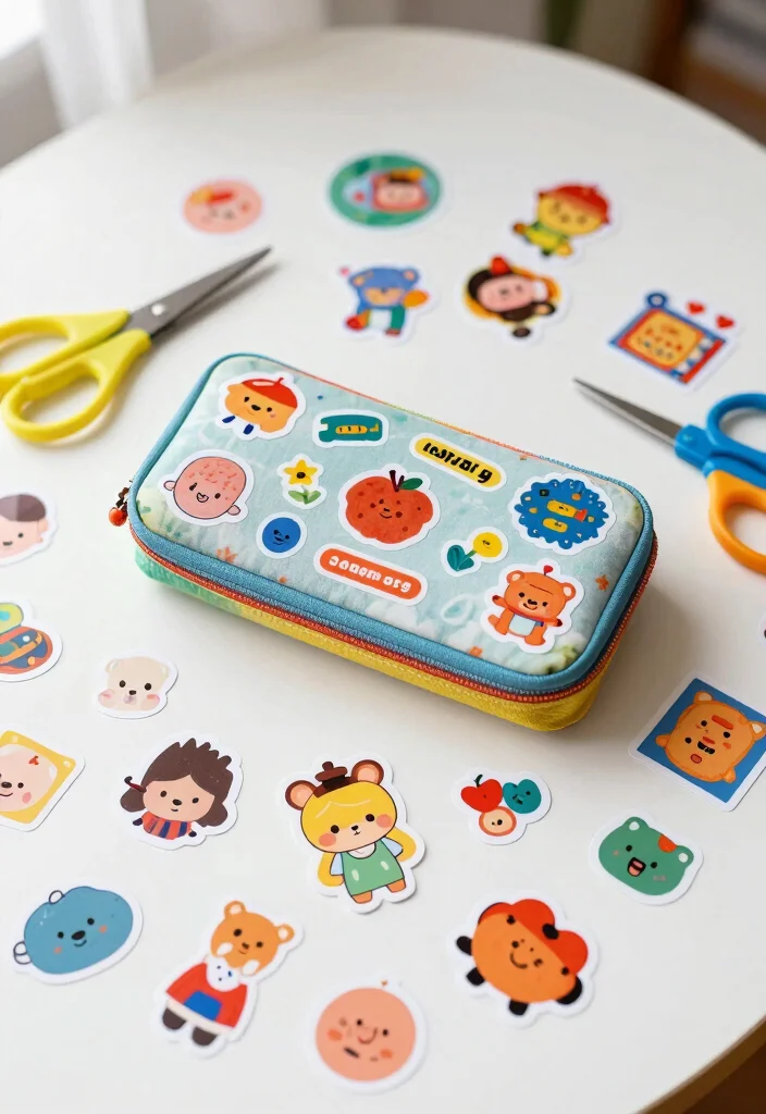 9 Pencil Box Decoration Ideas Easy School DIY Crafts - 4. Sticker Mania 1