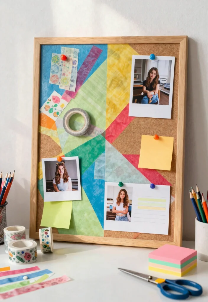 9 Pin Decoration Ideas: Cute and Creative Displays - 1. Washi Tape Wonderland 1