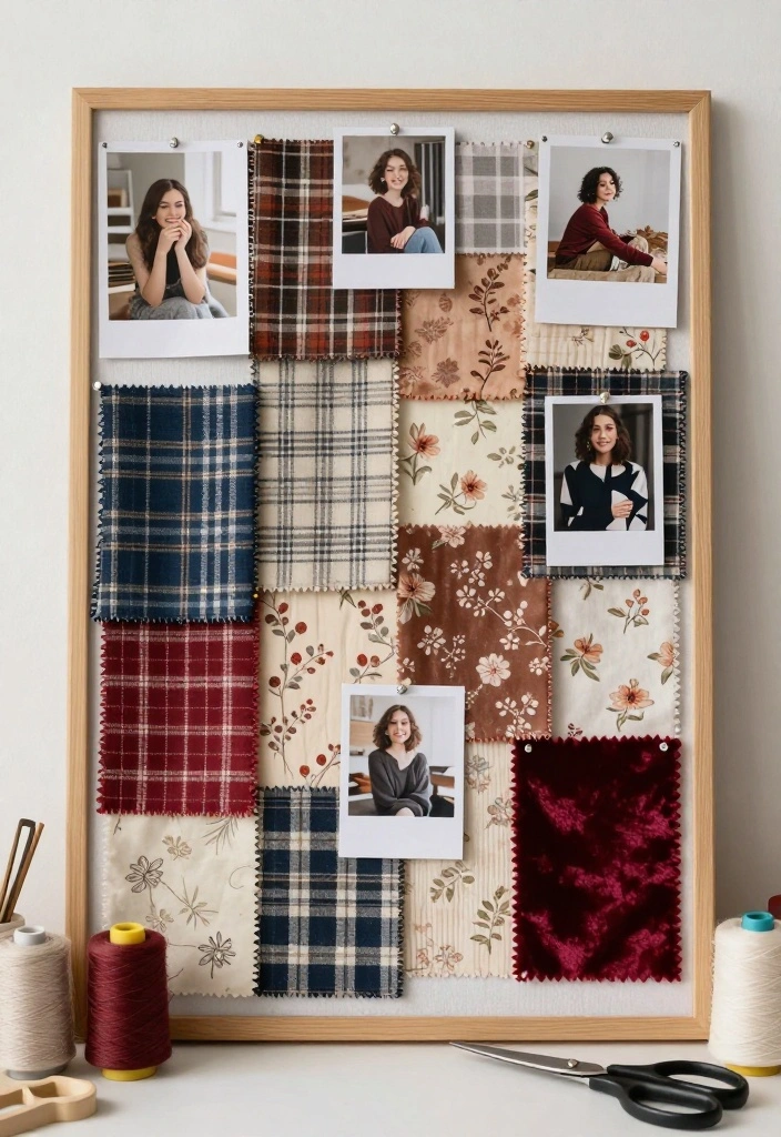 9 Pin Decoration Ideas: Cute and Creative Displays - 2. Fabric Swatch Gallery 1