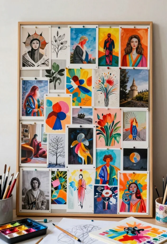 9 Pin Decoration Ideas: Cute and Creative Displays - 4. Artistic Collage 1