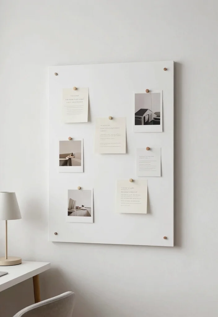 9 Pin Decoration Ideas: Cute and Creative Displays - 5. Minimalist Notes 1