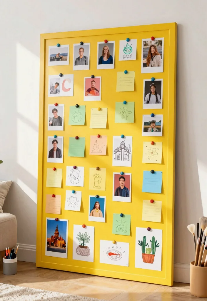 9 Pin Decoration Ideas: Cute and Creative Displays - 9. Colorful Magnetic Board 1