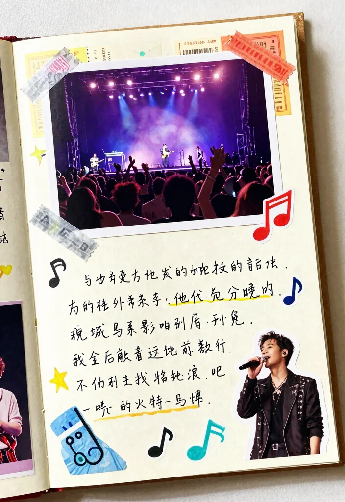 9 Playlist Journal Ideas: Creative Ways to Track Music 3 9 Playlist Journal Ideas: Creative Ways to Track Music - 3. Concert Memories 1