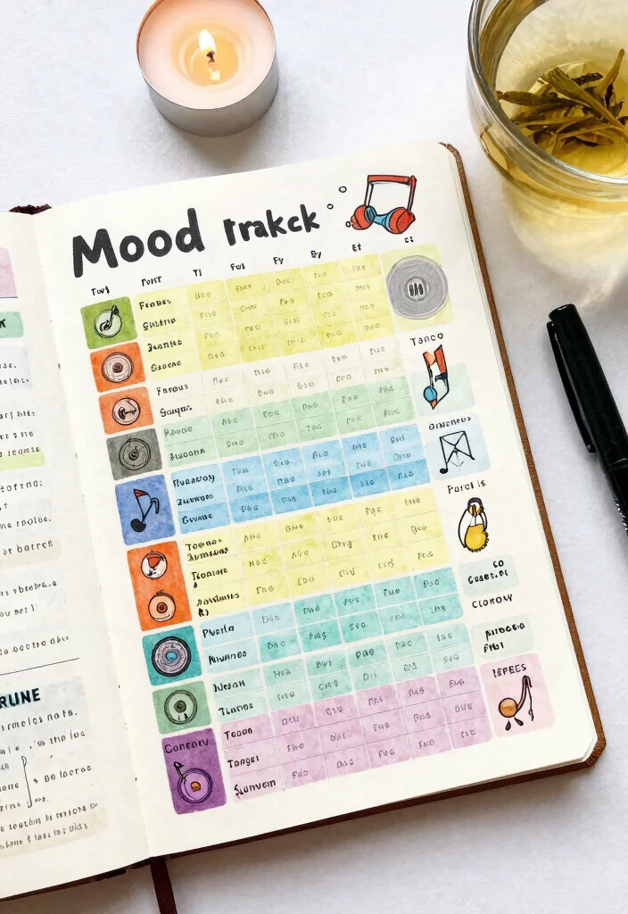 9 Playlist Journal Ideas: Creative Ways to Track Music 8 9 Playlist Journal Ideas: Creative Ways to Track Music - 8. Music and Mood Trackers 1