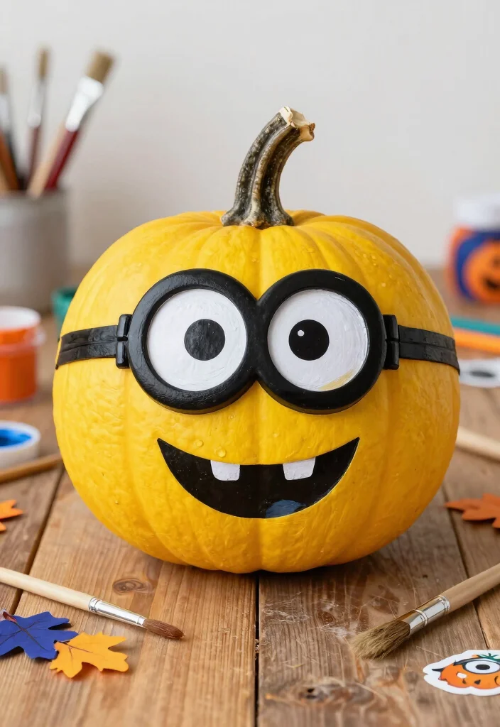9 Pumpkin Painting Ideas Minion Kids Will Love 1 9 Pumpkin Painting Ideas Minion Kids Will Love - 1. Classic Happy Minion 1
