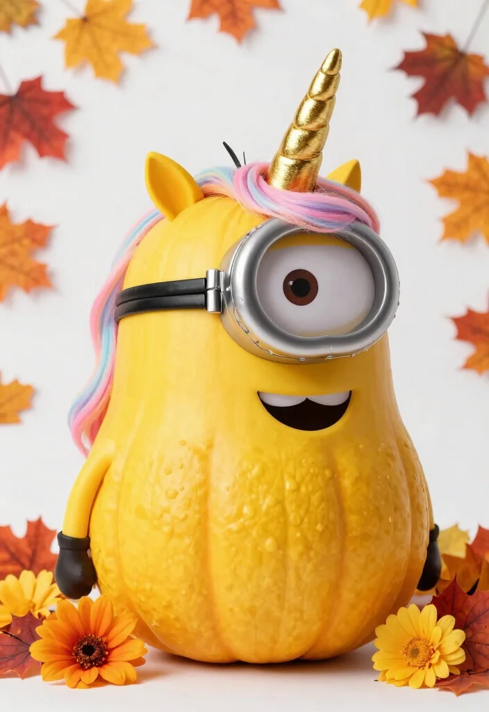 9 Pumpkin Painting Ideas Minion Kids Will Love 3 9 Pumpkin Painting Ideas Minion Kids Will Love - 3. Unicorn Minion 1