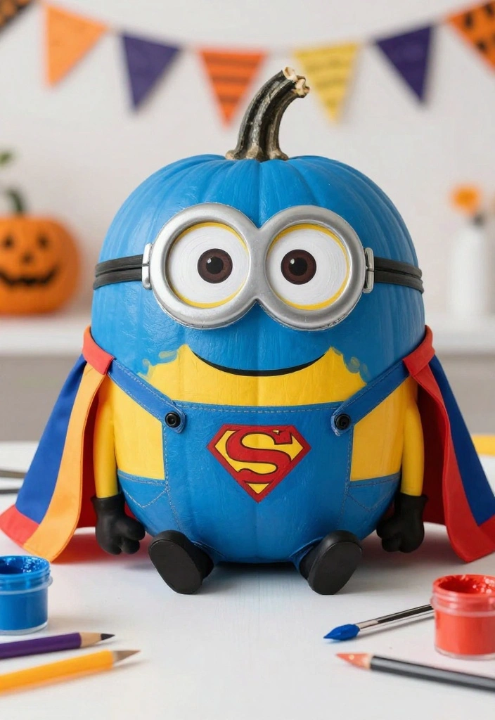 9 Pumpkin Painting Ideas Minion Kids Will Love 5 9 Pumpkin Painting Ideas Minion Kids Will Love - 5. Superhero Minion 1