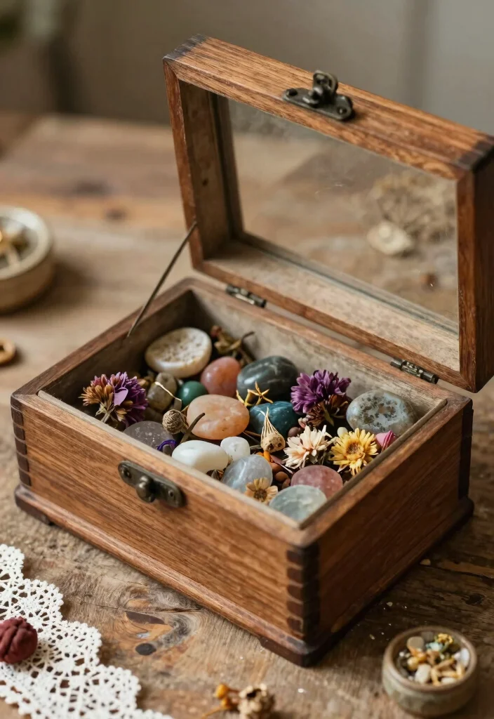 9 Reliquary Box Ideas Vintage Inspired DIY Decor - 1. Vintage Glass and Wood Box 1