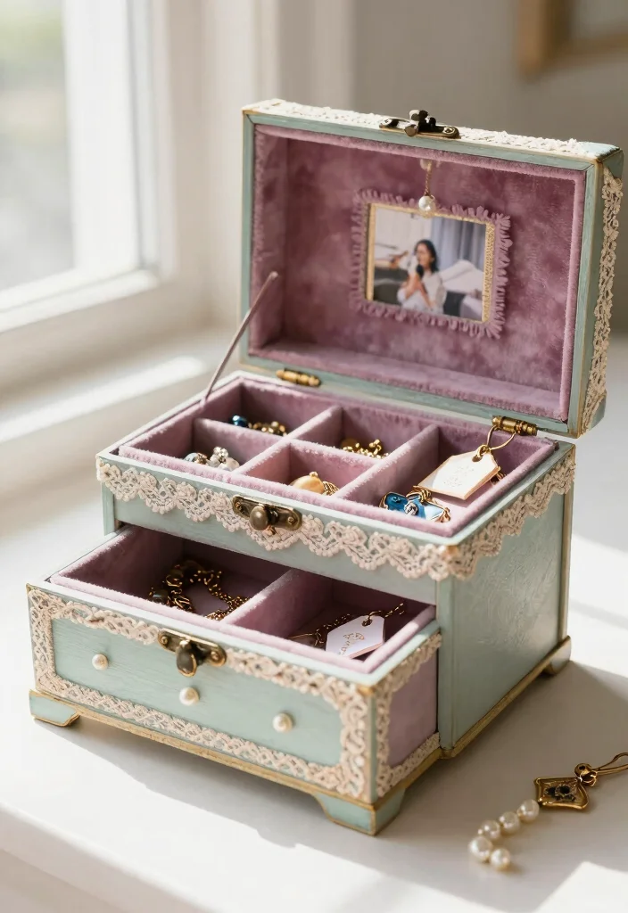 9 Reliquary Box Ideas Vintage Inspired DIY Decor - 2. Upcycled Jewelry Box Reliquary 1