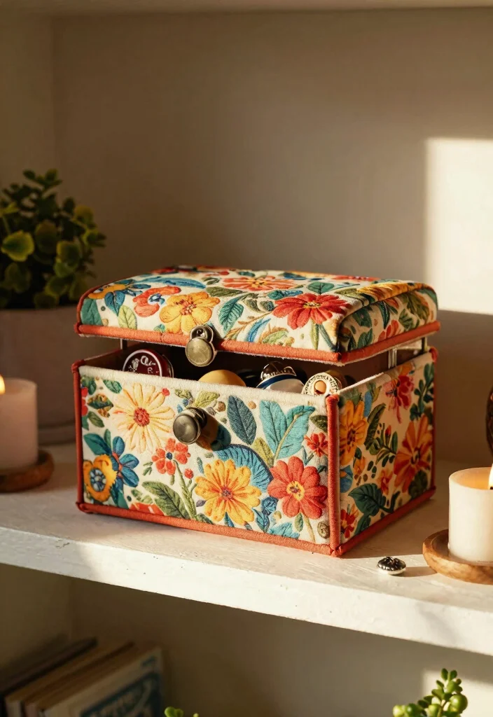9 Reliquary Box Ideas Vintage Inspired DIY Decor - 5. Fabric-Covered Box 1