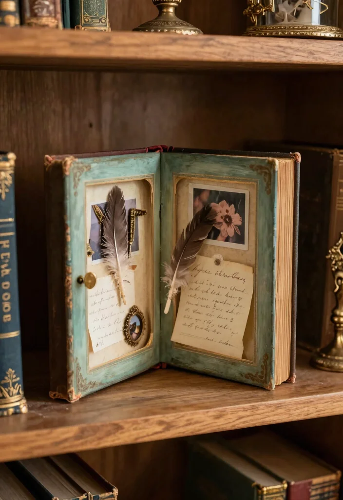9 Reliquary Box Ideas Vintage Inspired DIY Decor - 6. Altered Book Reliquary 1