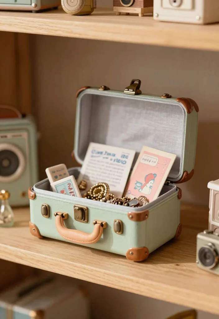 9 Reliquary Box Ideas Vintage Inspired DIY Decor - 9. Mini Suitcase Reliquary 1