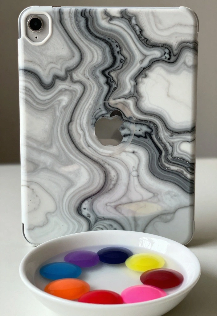 9 iPad Case Decoration Ideas Simple Aesthetic DIY 2 9 iPad Case Decoration Ideas Simple Aesthetic DIY - 2. Marble Effect with Nail Polish 1