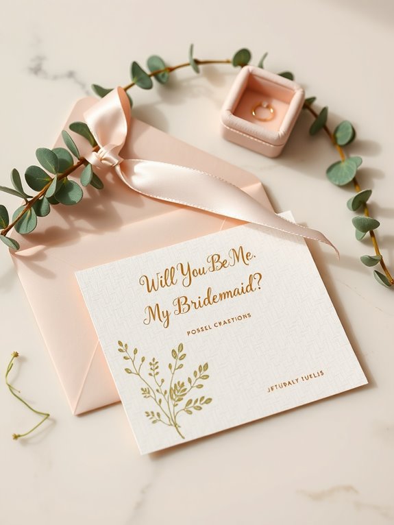 bridesmaid card uses coordinated design