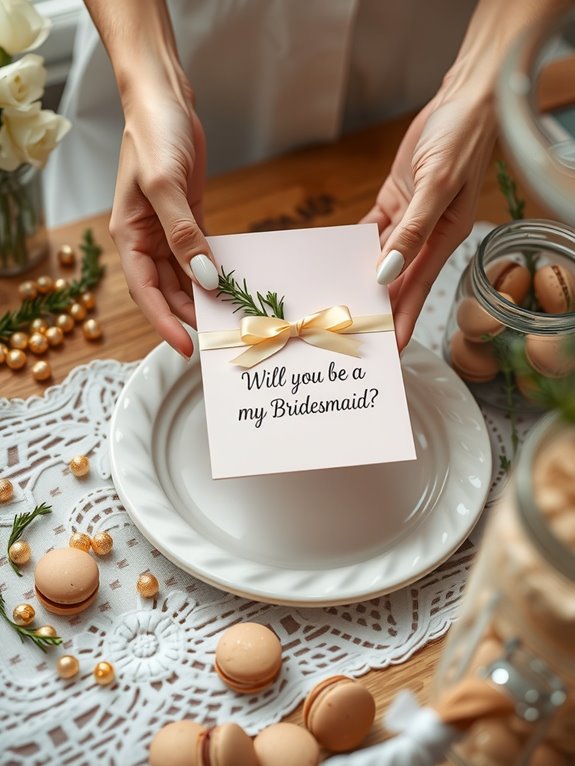 champagne treats personalized bridesmaid reveal