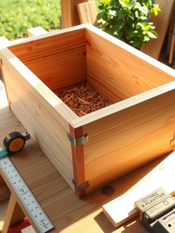 fill planter with soil evenly