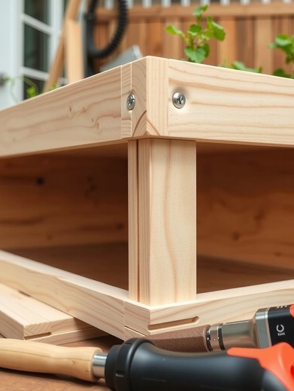 four legs slats chamfered edges