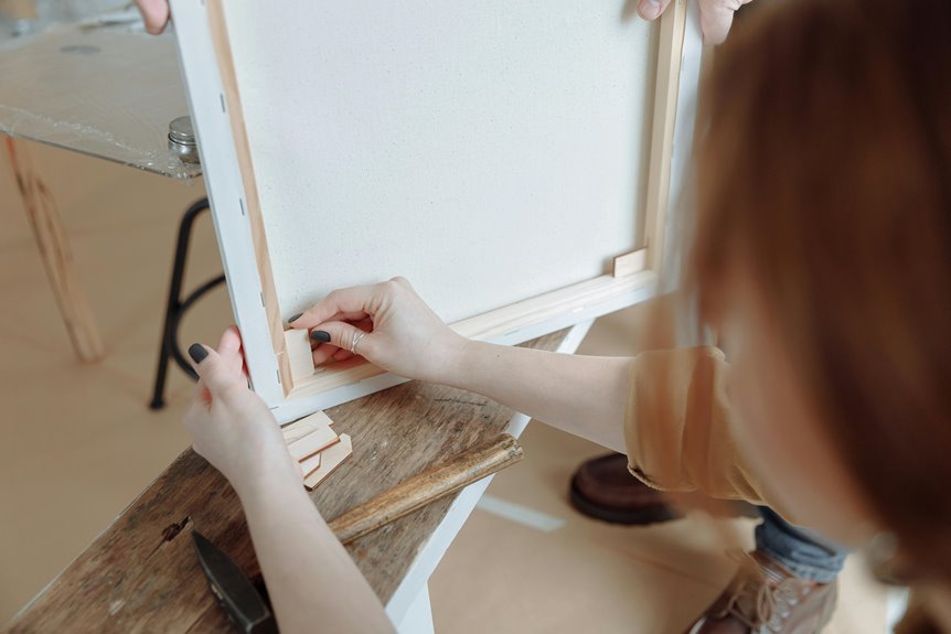 framing a canvas painting steps