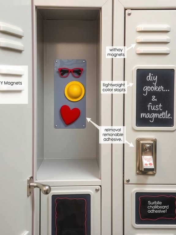 magnets secure removable locker decor
