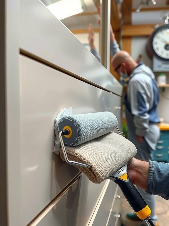 multiple thin coats light sanding