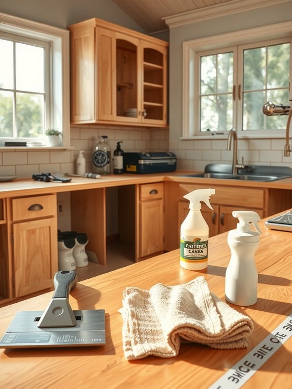 How Long Does It Take to Paint Kitchen Cabinets DIY 2 remove label clean sand prep